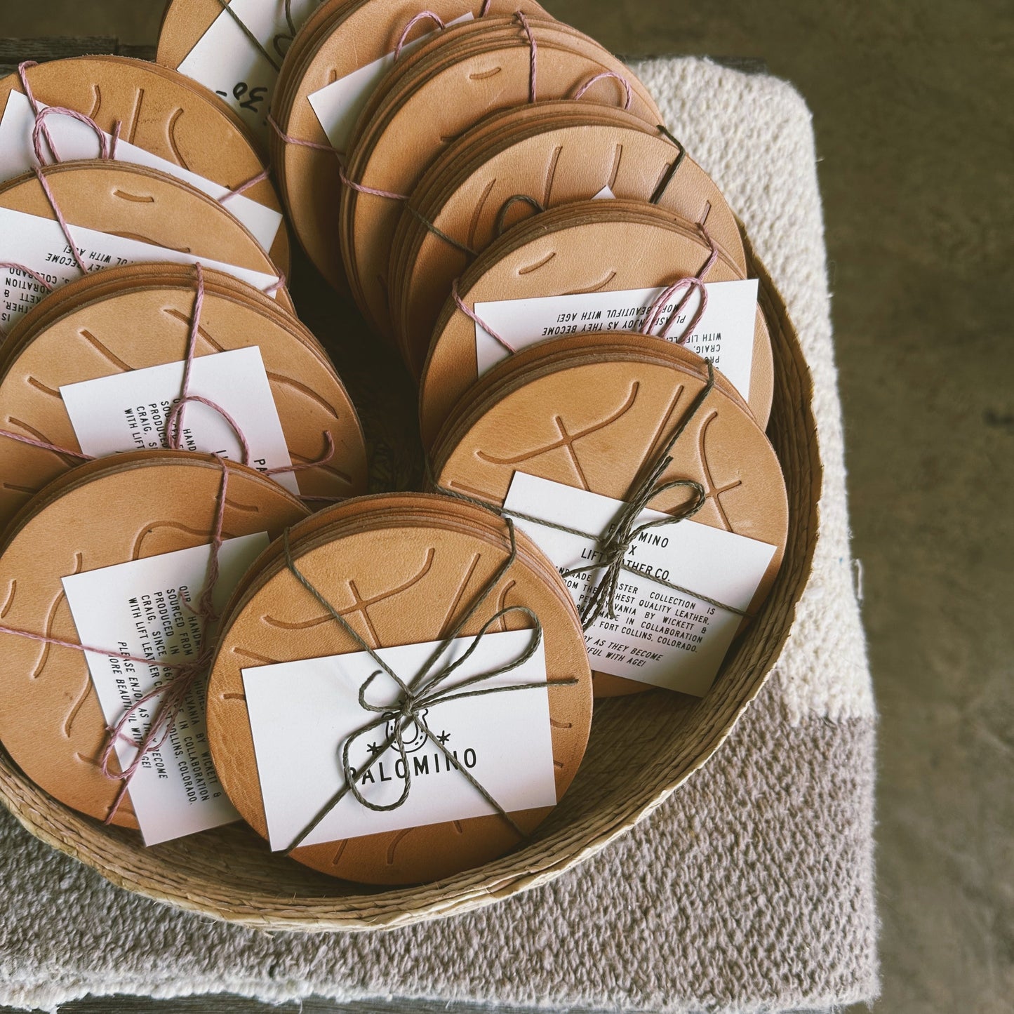 LEATHER COASTERS SET