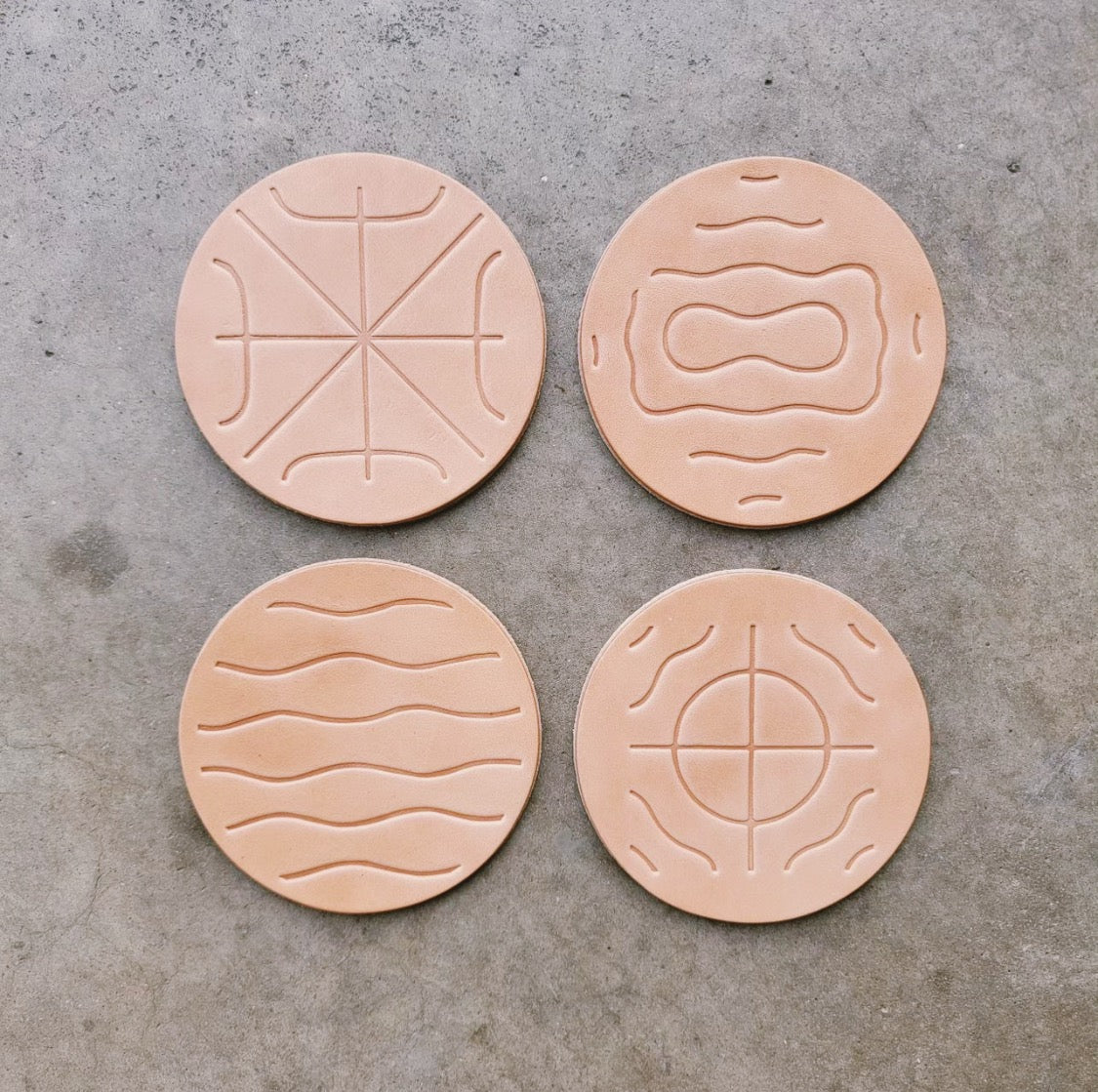 LEATHER COASTERS SET